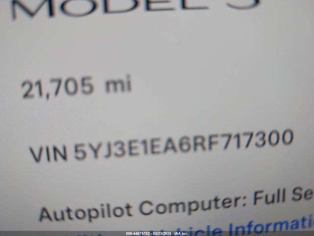 Продаж на аукціоні авто 2024 Tesla Model 3 Long Range Dual Motor All-wheel Drive/rear-wheel Drive, vin: 5YJ3E1EA6RF717300, номер лоту: 44675782