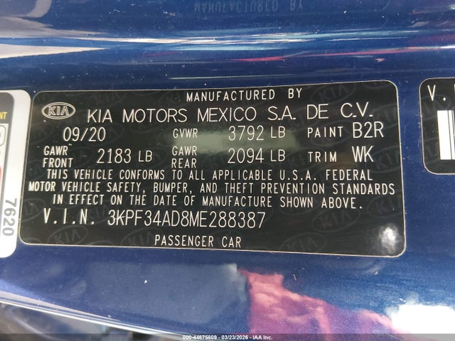 KIA Forte Gt-line 2021 3KPF34AD8ME288387 Image 9