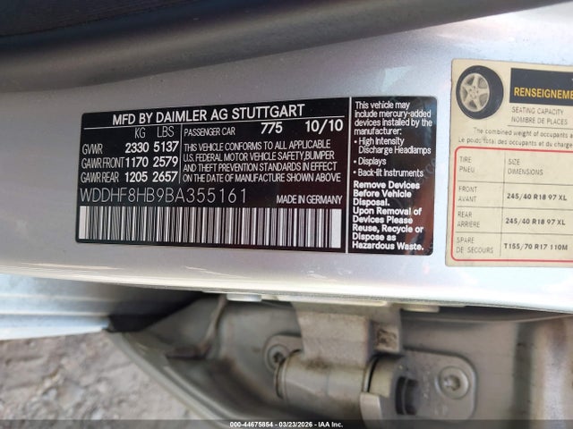 2011 MERCEDES-BENZ E 350 WDDHF8HB9BA355161 Photo 8