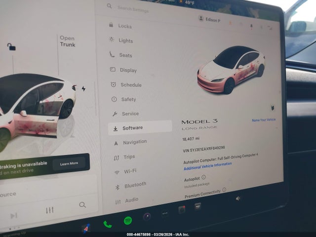 Продажа на аукционе авто 2024 Tesla Model 3 Long Range Dual Motor All-wheel Drive/rear-wheel Drive, vin: 5YJ3E1EAXRF849296, номер лота: 44675898