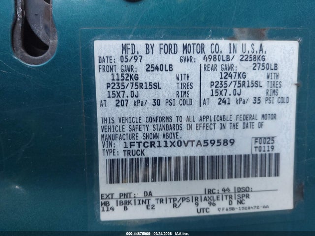 1997 FORD RANGER 1FTCR11X0VTA59589 Photo 8