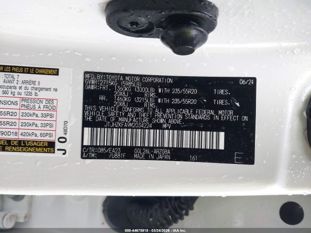 2021 LEXUS RX 350L JTJHZKFA9M2034224 Photo 8