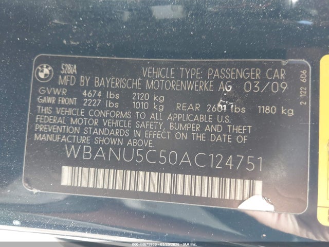 2010 BMW 528I WBANU5C50AC124751 Photo 8