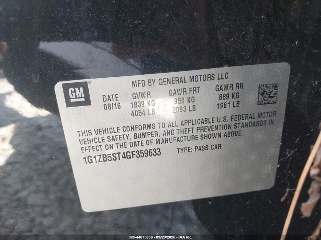 1G1ZB5ST4GF359633 Chevrolet MALIBU LS