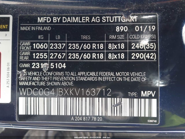 WDC0G4JBXKV163712 Mercedes-Benz GLC 300