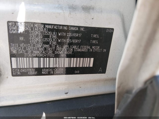 Toyota RAV4 LE 2024 2T3G1RFV9RC417002 Image 9