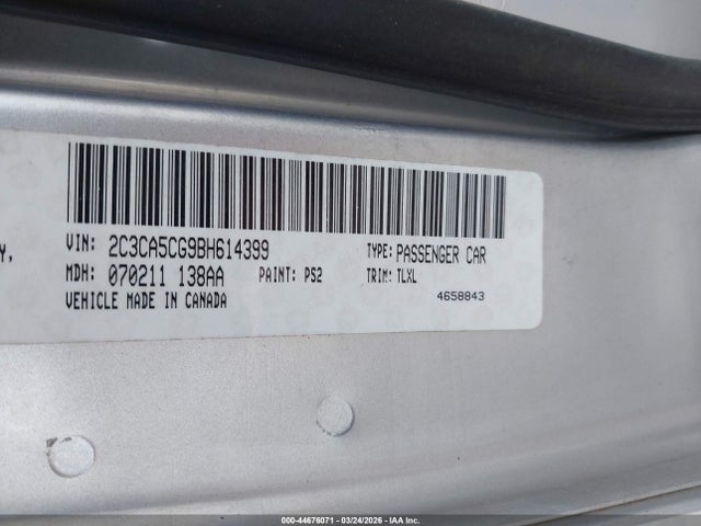 44676071 :رقم المزاد ، 2C3CA5CG9BH614399 vin ، 2011 Chrysler 300 Limited مزاد بيع