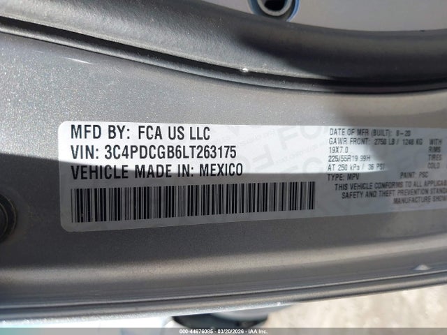 2020 DODGE JOURNEY 3C4PDCGB6LT263175 Photo 8