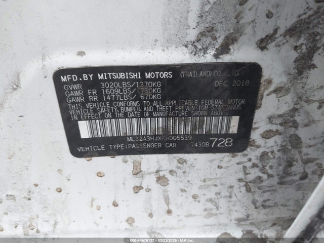 2019 MITSUBISHI MIRAGE ML32A3HJXKH005539 Photo 8