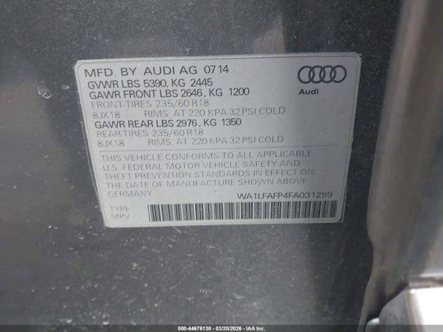 2015 AUDI Q5 WA1LFAFP4FA031299 Photo 8
