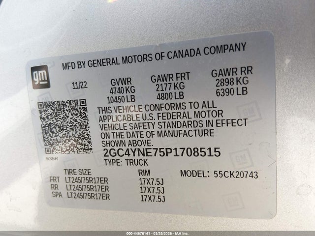 2GC4YNE75P1708515 Chevrolet Silverado 2500hd 4wd Standard Bed Lt