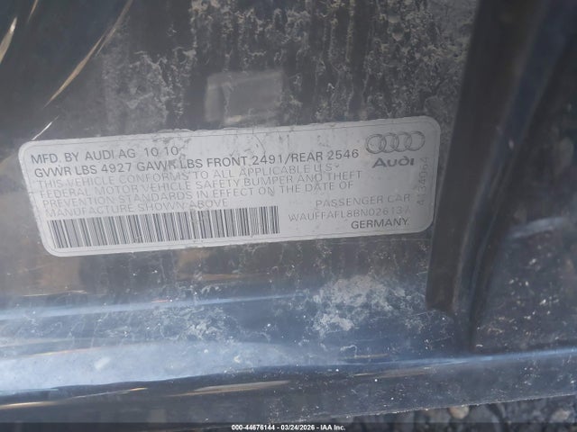 2011 AUDI A4 WAUFFAFL8BN026137 Photo 8
