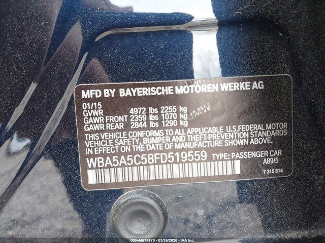 Aukcja sprzedaży 2015 Bmw 528i, vin: WBA5A5C58FD519559, numer aukcji: 44676170