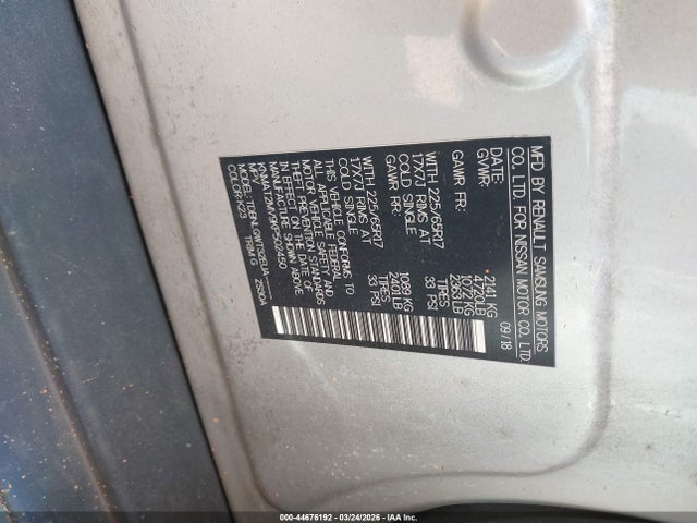 44676192 :رقم المزاد ، KNMAT2MV9KP502450 vin ، 2019 Nissan Rogue Sv مزاد بيع