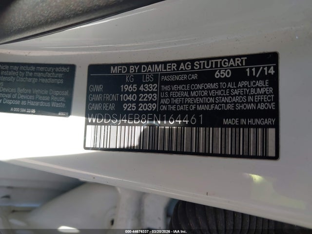 2015 MERCEDES-BENZ CLA 250 WDDSJ4EB8FN164461 Photo 8