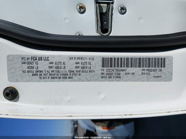 2016 Chrysler 300c მანქანა იყიდება აუქციონზე, vin: 2C3CCAET9GH248447, აუქციონის ნომერი: 44676338