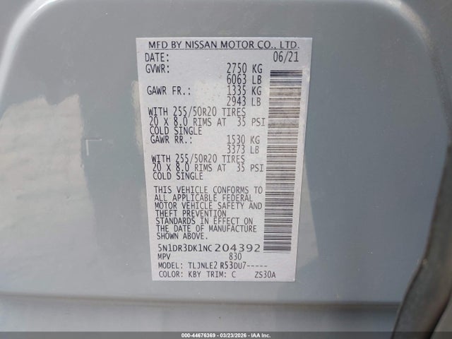 2022 NISSAN PATHFINDER 5N1DR3DK1NC204392 Photo 8