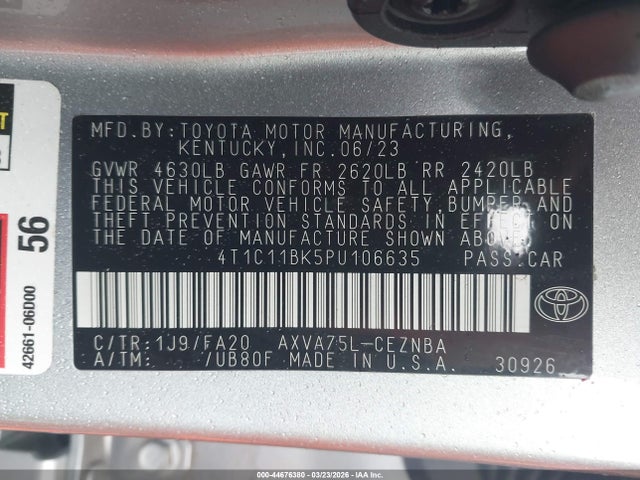 2023 TOYOTA CAMRY 4T1C11BK5PU106635 Photo 8