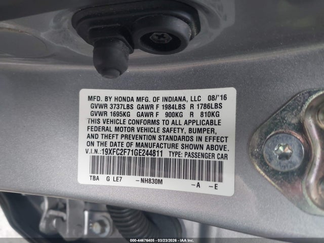 Honda CIVIC EX 2016 19XFC2F71GE244811 Image 9
