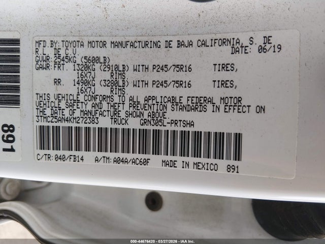 2019 TOYOTA TACOMA 3TMCZ5AN4KM272383 Photo 8