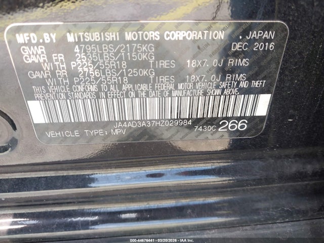 2017 MITSUBISHI OUTLANDER JA4AD3A37HZ029984 Photo 8