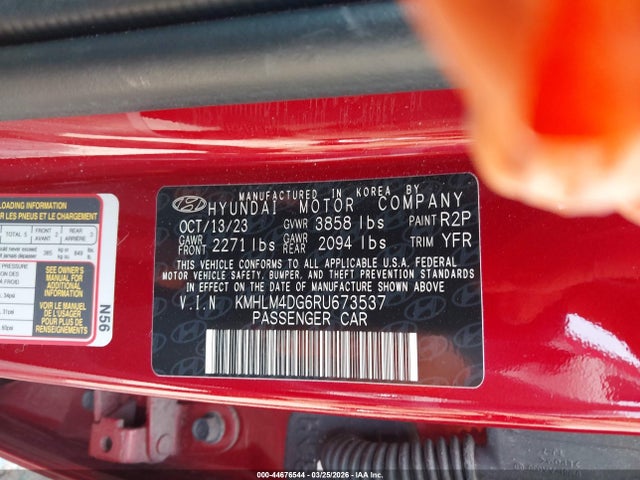 Продаж на аукціоні авто 2024 Hyundai Elantra Sel, vin: KMHLM4DG6RU673537, номер лоту: 44676544
