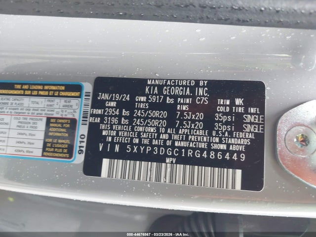 5XYP3DGC1RG486449 KIA Telluride Ex X-line
