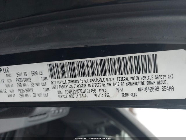 Aukcja sprzedaży 2012 Jeep Liberty Sport, vin: 1C4PJMAK7CW181456, numer aukcji: 44676637