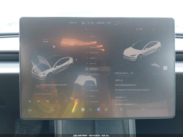 2025 Tesla Model 3 მანქანა იყიდება აუქციონზე, vin: 5YJ3E1EA8SF021270, აუქციონის ნომერი: 44676658