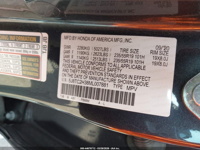 2021 ACURA RDX 5J8TC2H38ML007881 Photo 8