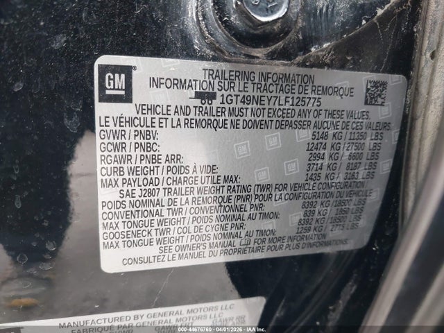1GT49NEY7LF125775 GMC Sierra 2500hd Slt
