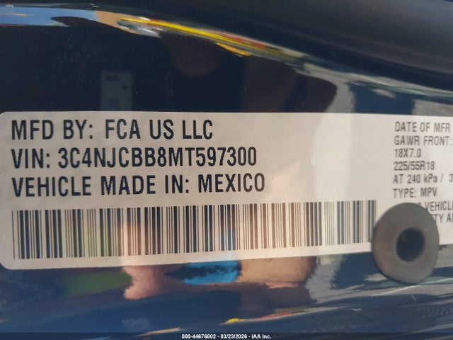 Jeep Compass Altitude Fwd 2021 3C4NJCBB8MT597300 Image 9