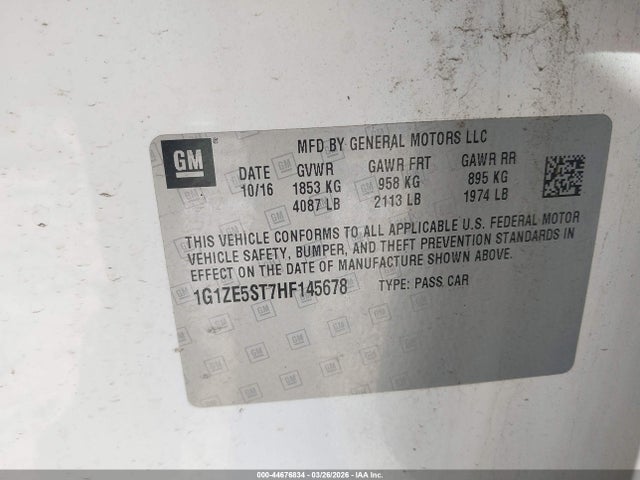 1G1ZE5ST7HF145678 Chevrolet MALIBU 1LT