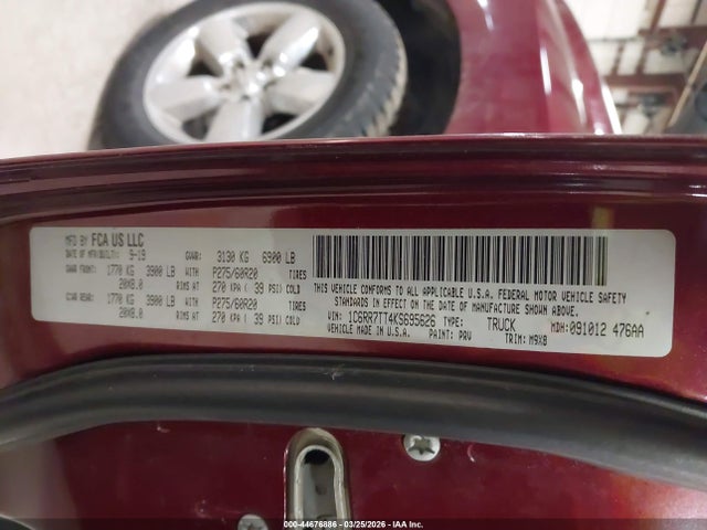 Auction sale of the 2019 Ram 1500 Classic, vin: 1C6RR7TT4KS695626, lot number: 44676886