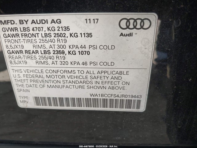 2018 AUDI Q3 WA1BCCFS4JR019443 Photo 8
