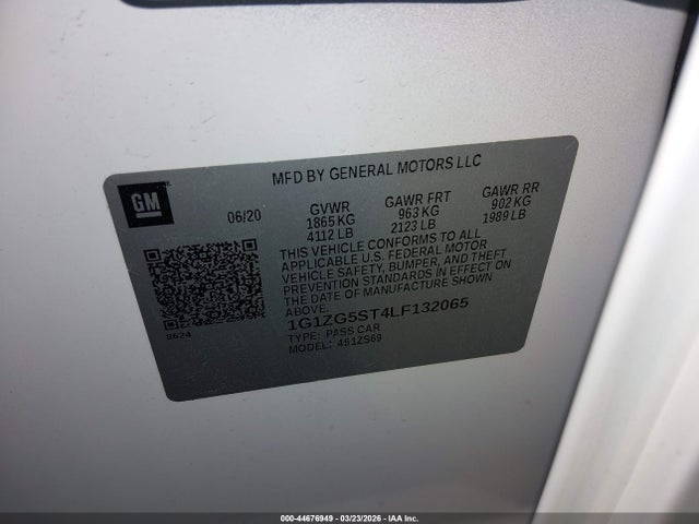1G1ZG5ST4LF132065 Chevrolet Malibu Fwd Rs