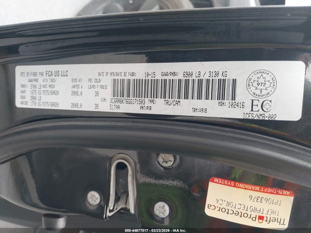 44677017 :رقم المزاد ، 3C6RR6KT6GG171503 vin ، 2016 Ram 1500 St مزاد بيع
