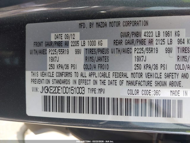 Продаж на аукціоні авто 2013 Mazda Cx-5 Grand Touring, vin: JM3KE2DE1D0151003, номер лоту: 44677064