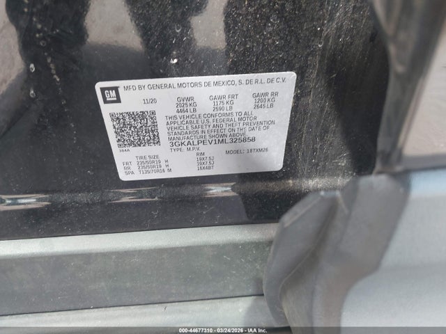 Продажа на аукционе авто 2021 Gmc Terrain Fwd Slt, vin: 3GKALPEV1ML325858, номер лота: 44677310