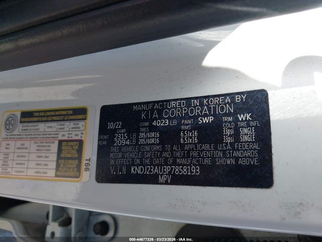 Продаж на аукціоні авто 2023 Kia Soul Lx, vin: KNDJ23AU3P7858193, номер лоту: 44677326