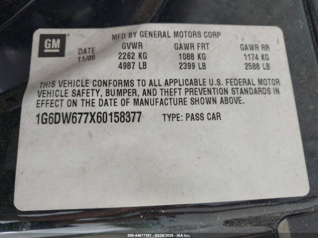 2006 CADILLAC STS 1G6DW677X60158377 Photo 8