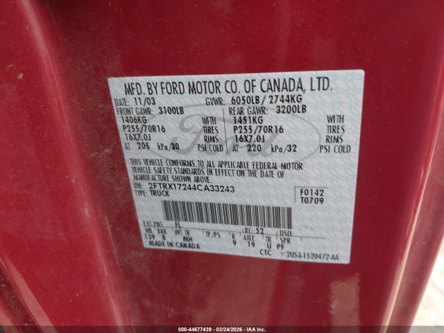 2004 FORD F-150 HERITAGE 2FTRX17244CA33243 Photo 8