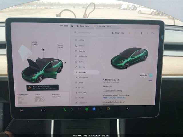 44677449 :رقم المزاد ، 5YJ3E1EA5KF314592 vin ، 2019 Tesla Model 3 Long Range/mid Range/standard Range/standard Range Plus مزاد بيع
