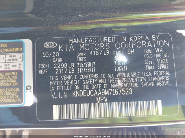 Продаж на аукціоні авто 2021 Kia Seltos S, vin: KNDEUCAA9M7167523, номер лоту: 44677455
