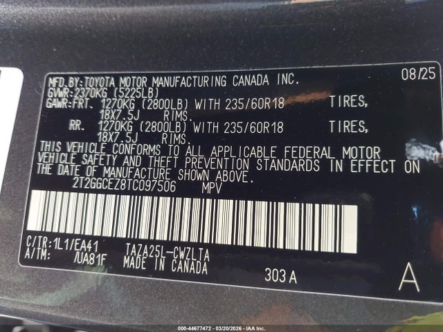 Продажа на аукционе авто 2026 Lexus Nx 350 Premium, vin: 2T2GGCEZ8TC097506, номер лота: 44677472
