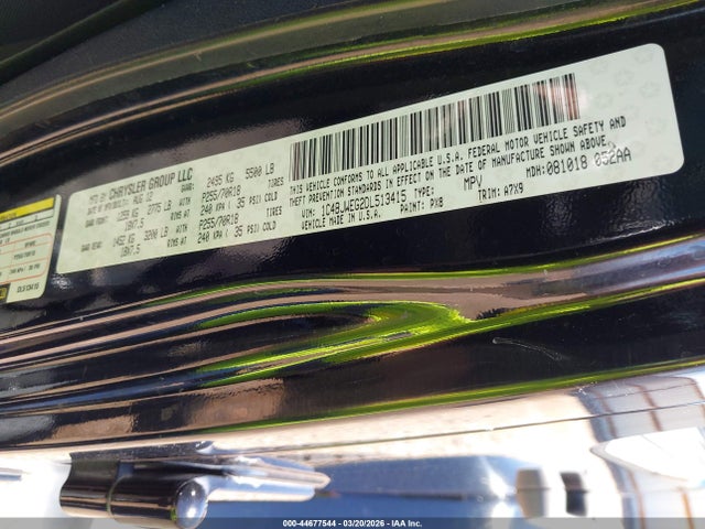44677544 :رقم المزاد ، 1C4BJWEG2DL513415 vin ، 2013 Jeep Wrangler Unlimited Sahara مزاد بيع