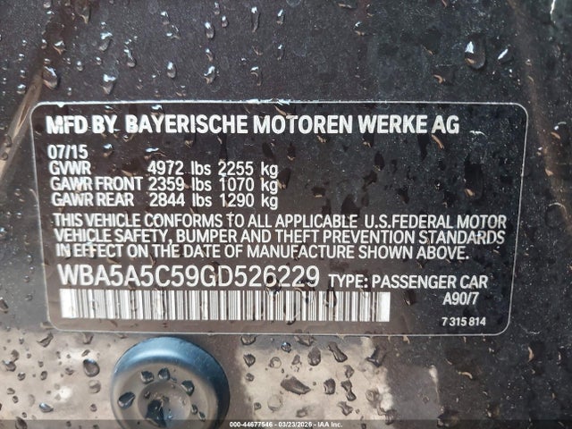 2016 BMW 528I WBA5A5C59GD526229 Photo 8