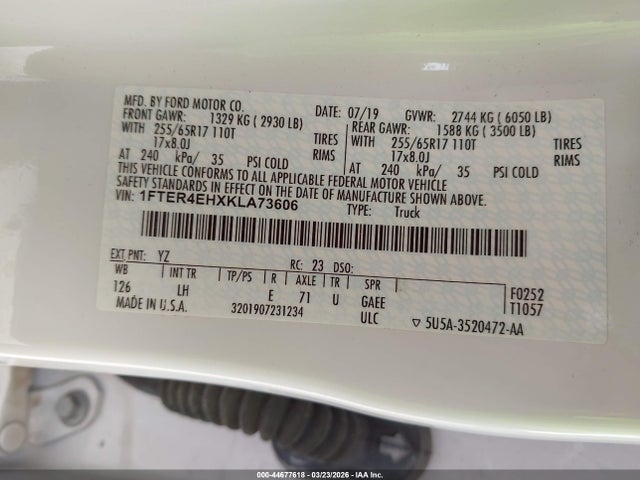 2019 FORD RANGER 1FTER4EHXKLA73606 Photo 8