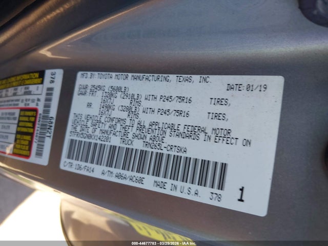 5TFRX5GN0KX142201 Toyota Tacoma Sr