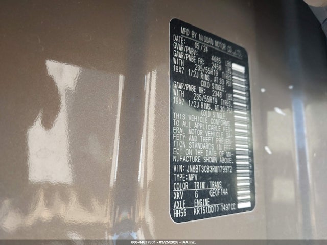 Auction sale of the 2024 Nissan Rogue Sl Intelligent Awd, vin: JN8BT3CB3RW179972, lot number: 44677801